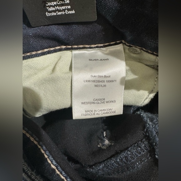 NWT Silver Jeans, Suki Curvy Fit Mid Rise Slim Boot 27x35 Indigo - Picture 8 of 12
